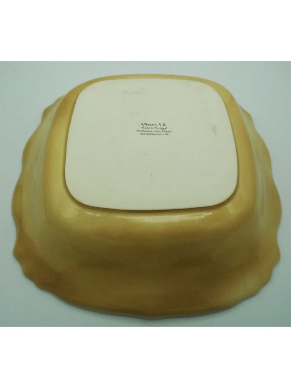 Embossed Ceramic Centerpiece Bowl Harvest Yellow Floral Design Made in Portugal